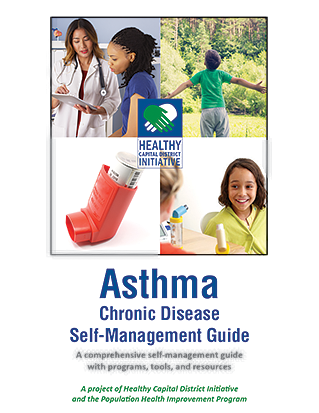 cover graphic for asthma self management guide